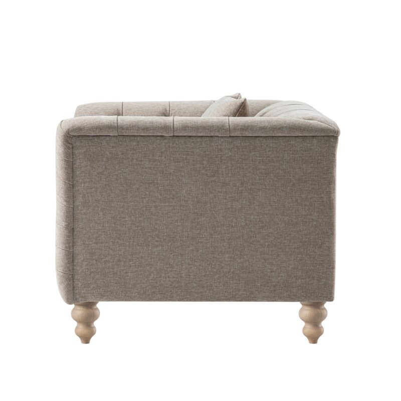 Ashby Chesterfield Armchair, Taupe Chenille - Image 14