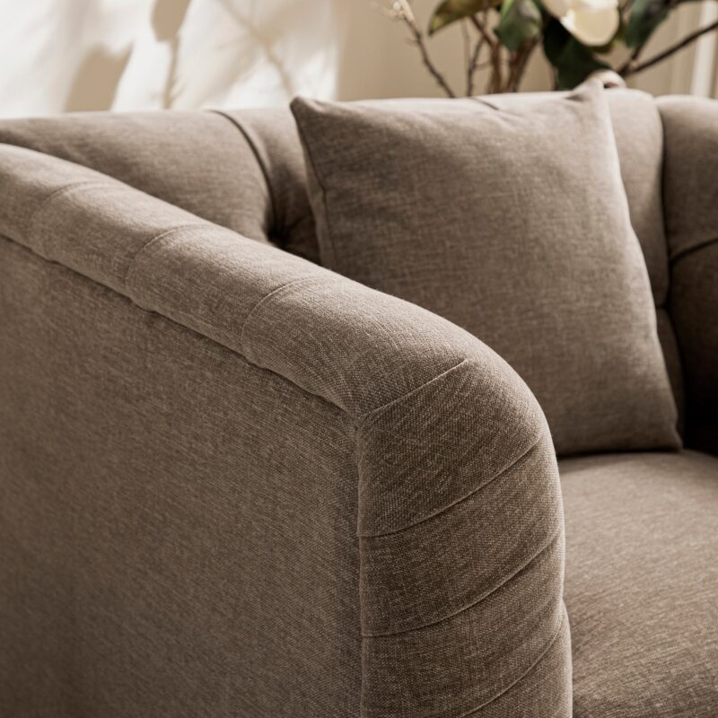 Ashby Chesterfield Armchair, Taupe Chenille - Image 6