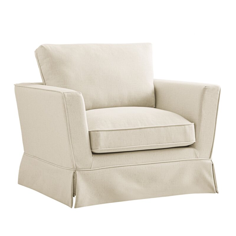 Fitz Skirted Armchair, Oatmeal Linen Blend - Image 7