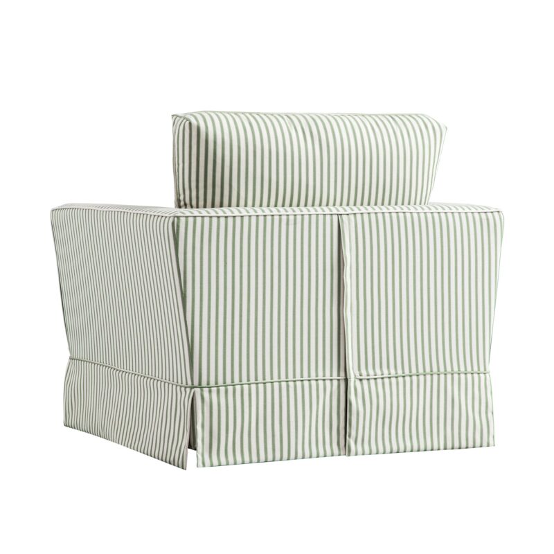 Fitz Skirted Armchair, Sage Striped Linen Blend - Image 6