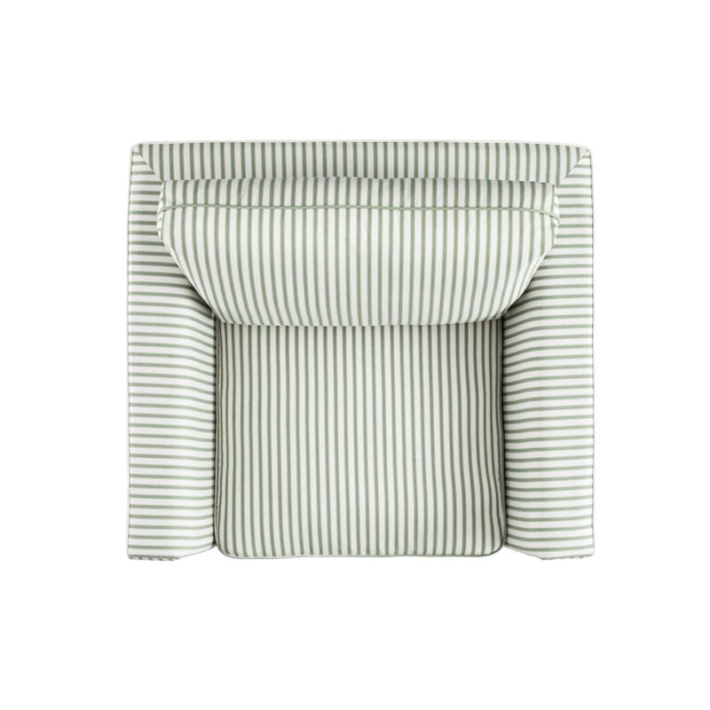 Fitz Skirted Armchair, Sage Striped Linen Blend - Image 7