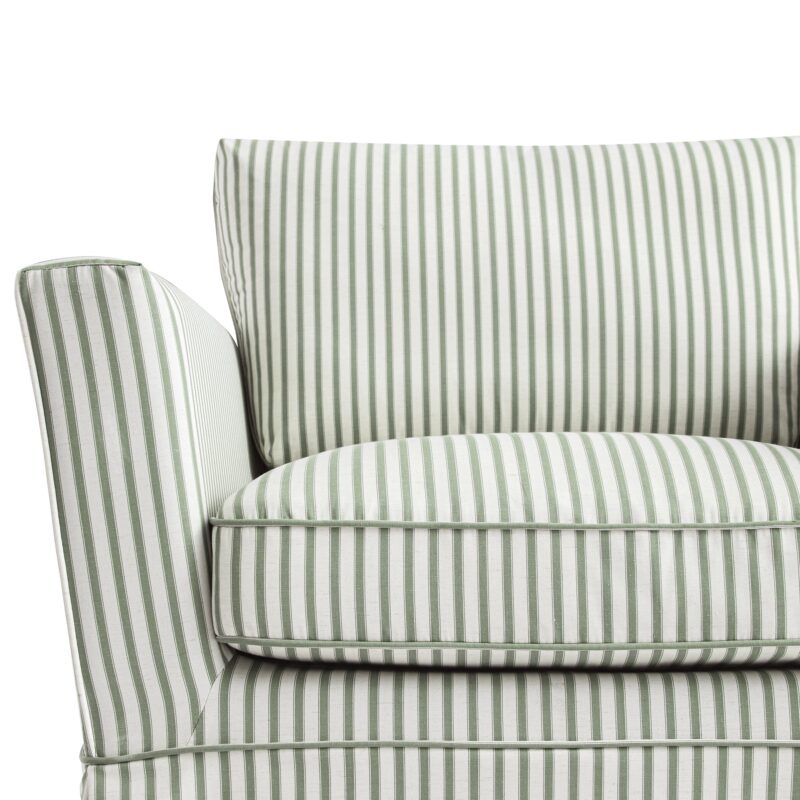 Fitz Skirted Armchair, Sage Striped Linen Blend - Image 8