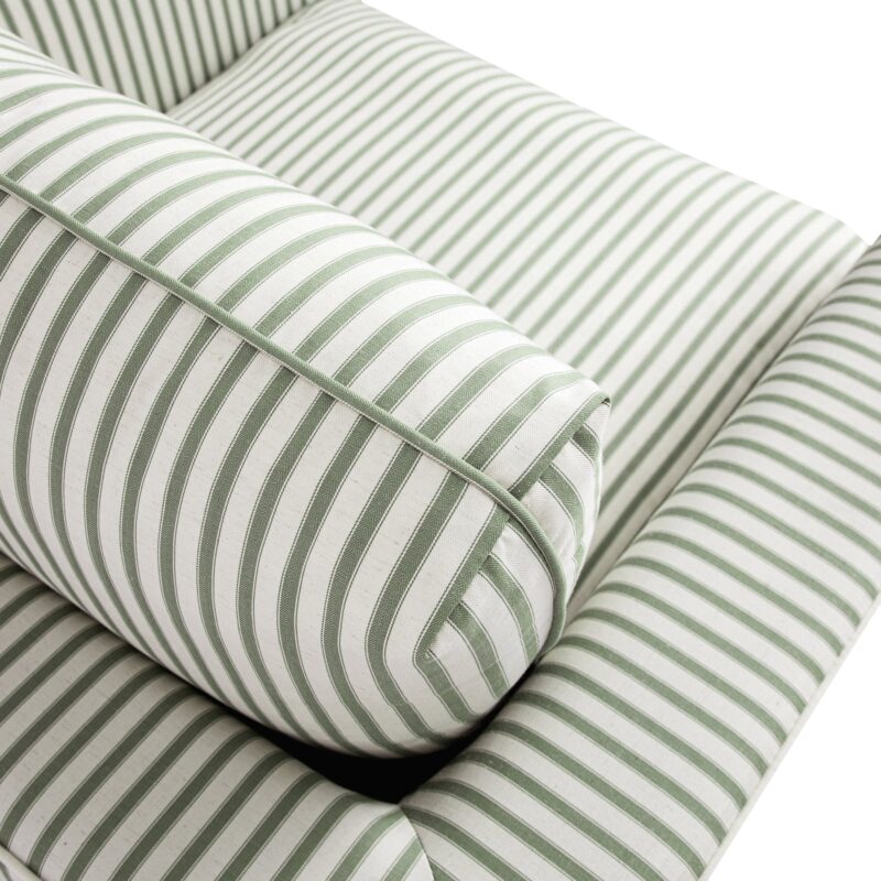 Fitz Skirted Armchair, Sage Striped Linen Blend - Image 10