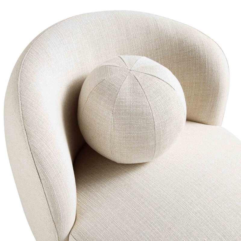 Amboise Armchair with Ball Cushion, Beige Linen Blend - Image 14