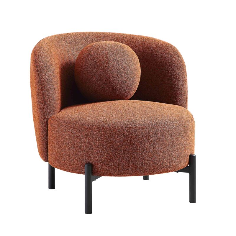 Amboise Armchair with Ball Cushion, Brick Boucle - Image 7