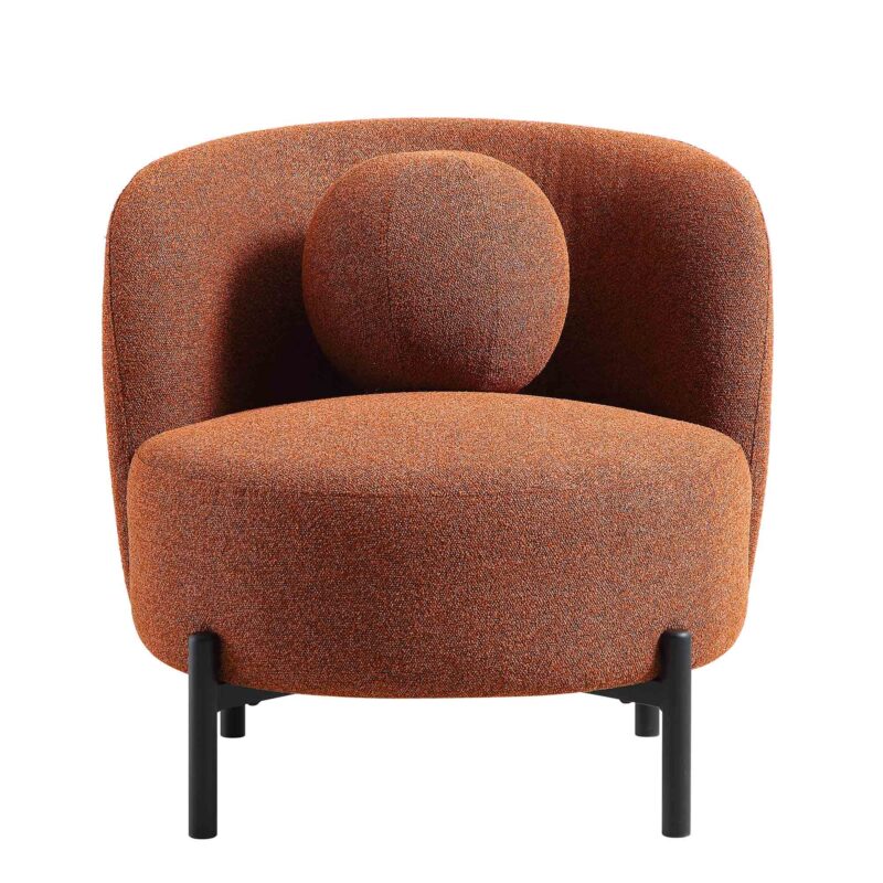 Amboise Armchair with Ball Cushion, Brick Boucle - Image 8