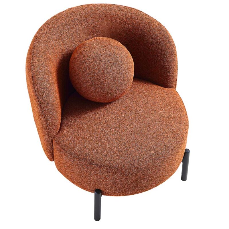 Amboise Armchair with Ball Cushion, Brick Boucle - Image 11