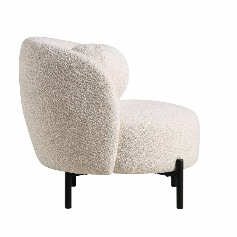Amboise Armchair with Ball Cushion, Ecru Boucle - Image 11