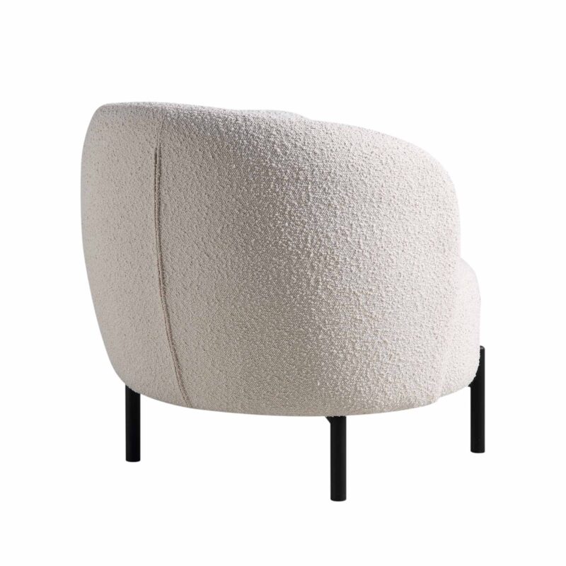 Amboise Armchair with Ball Cushion, Ecru Boucle - Image 13