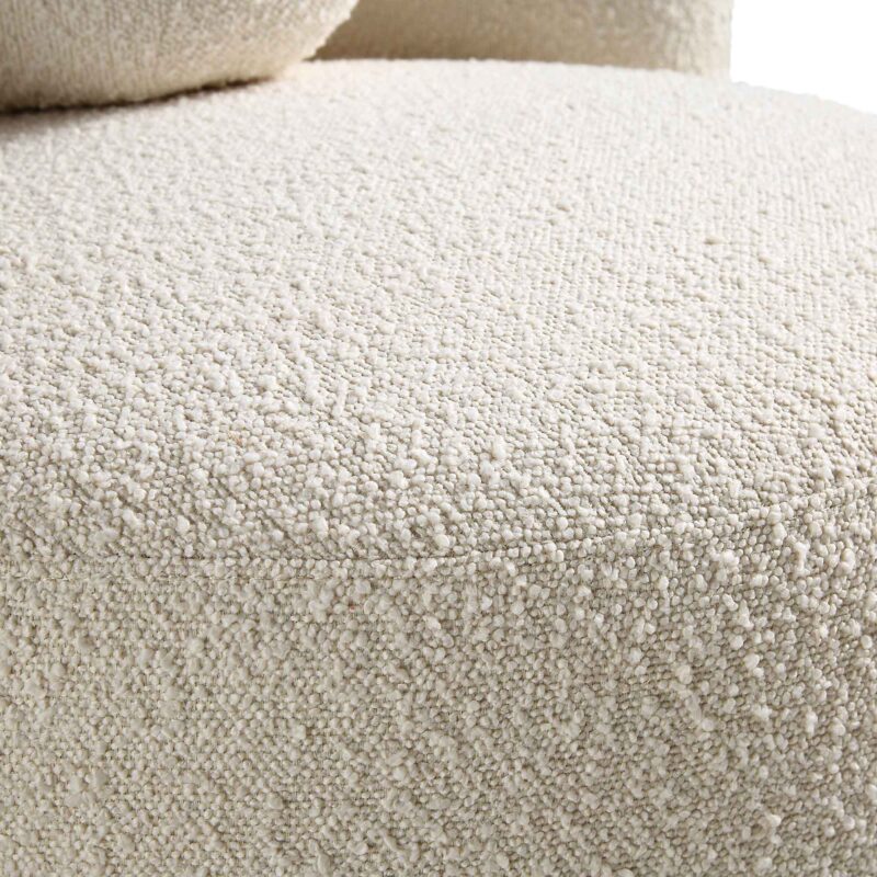 Amboise Armchair with Ball Cushion, Ecru Boucle - Image 16