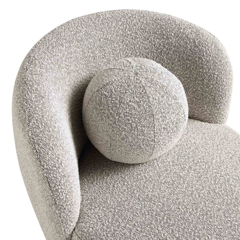 Amboise Armchair with Ball Cushion, Mist Grey Boucle - Image 13