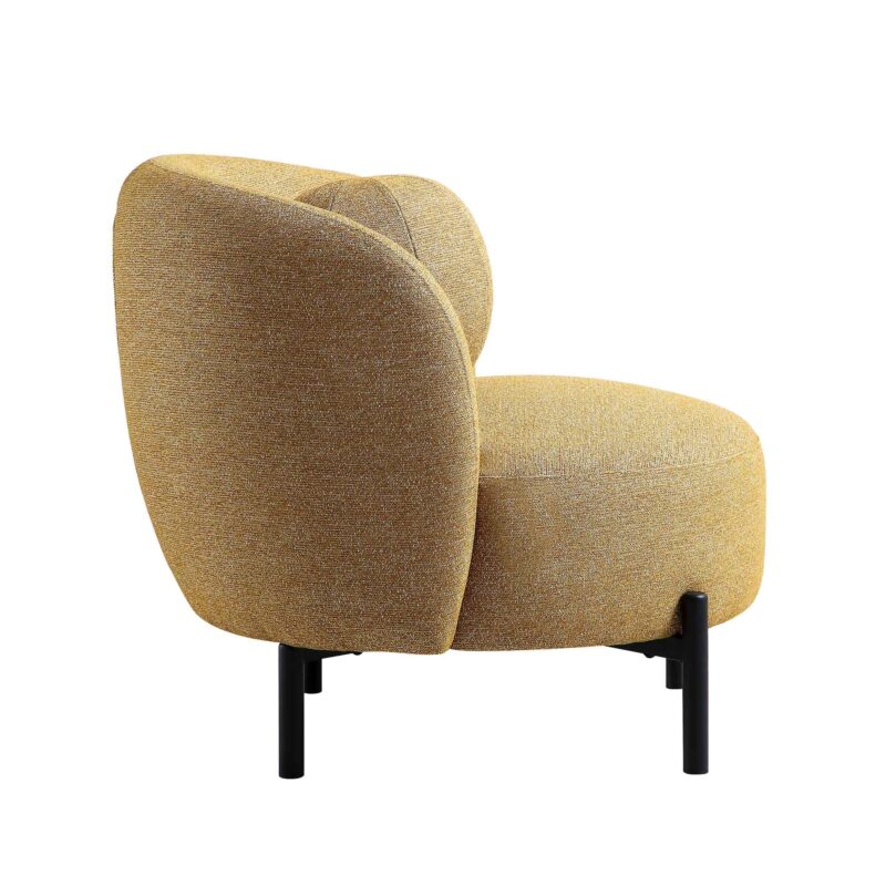 Amboise Armchair with Ball Cushion, Marigold Textured Fabric - Image 10