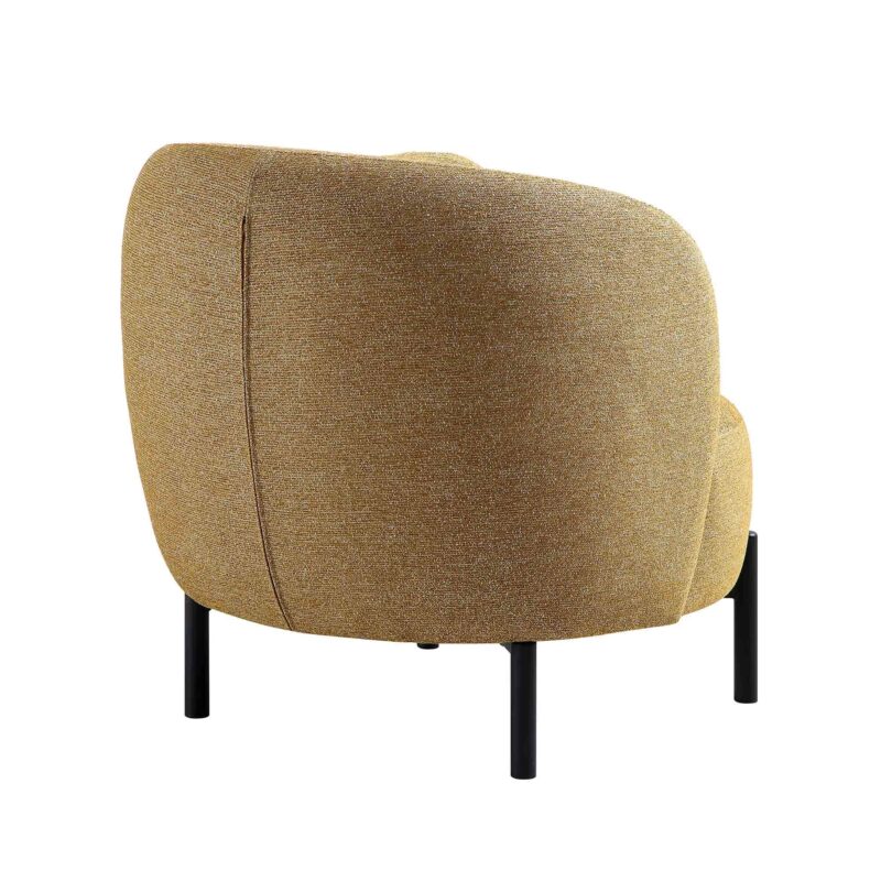 Amboise Armchair with Ball Cushion, Marigold Textured Fabric - Image 11