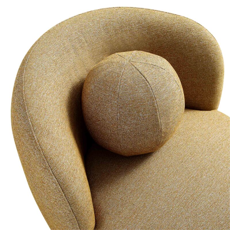 Amboise Armchair with Ball Cushion, Marigold Textured Fabric - Image 12